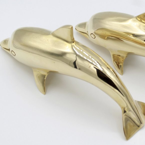 Pair of Dolphin Figurines Statue/Sculpture Beautiful Handcrafted Handmade - Picture 1 of 8